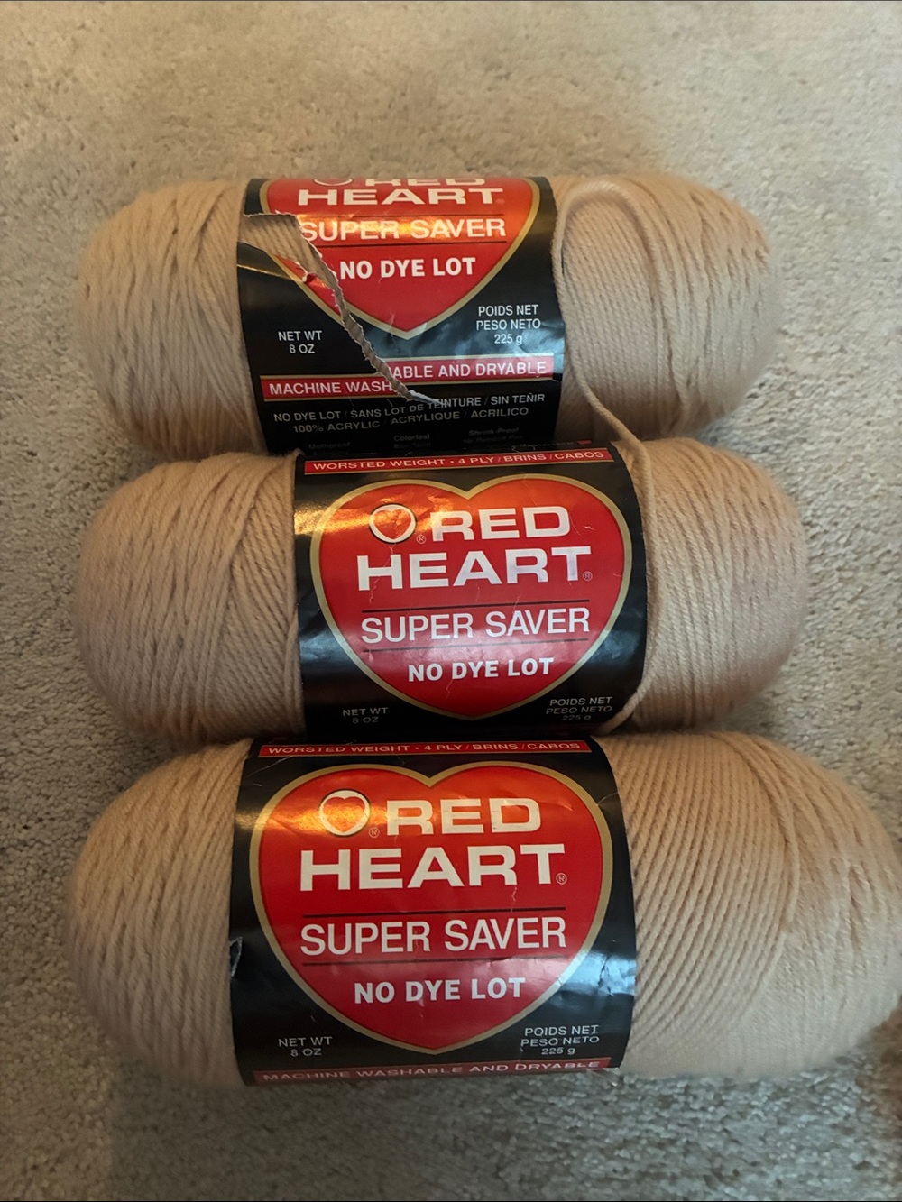 Red Heart Super Saver Yarn - Buff